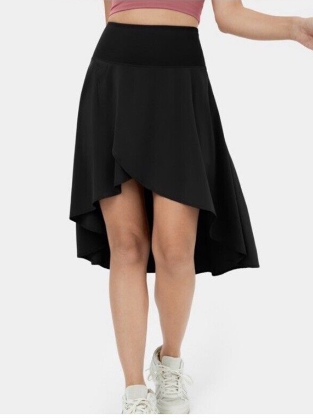 New! Halara Breezeful Sz 3X High Waisted Stretch Black Asymmetric Women’s Skirt